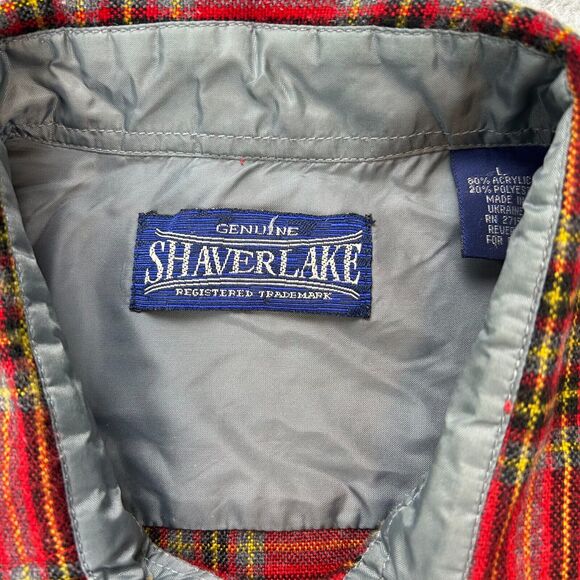 Shaver Lake Men Button Up Shirt Large Red Plaid Flannel Long Sleeve Collar - Picture 3 of 9